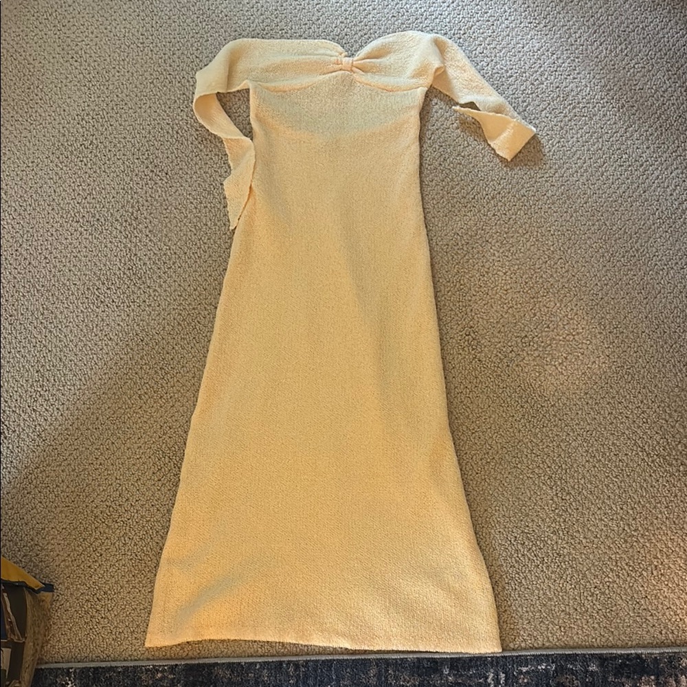 Beginning Boutique Strapless Tan Dress